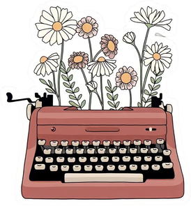 Typewriter with Flowers